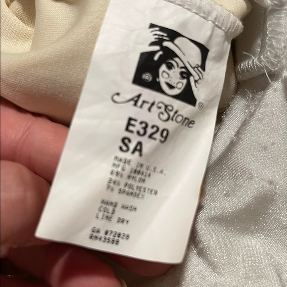 Art stone dance costume leotard dancewear gold sequins bow tie adult small e329 - Picture 4 of 4